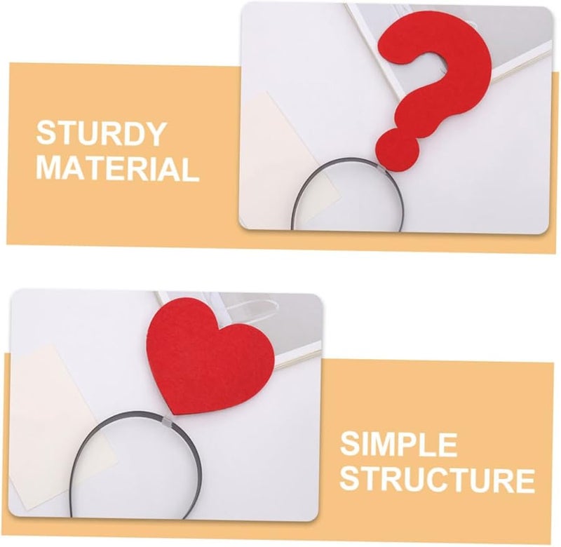 GLEAVI 4 Pack Soft Headband Set Cute Arrow Heart Question Mark For Party Cosplay - Image 3